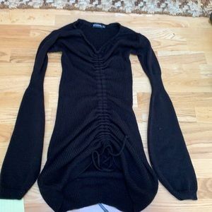 Size 4 PLT black off the shoulder sweater dress